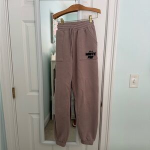 White Fox Taupe Jogger Sweatpants